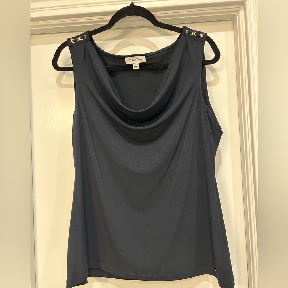 Calvin Klein Women's Black Sleeveless Blouse